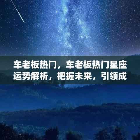 车老板热门星座运势解析，引领未来，把握成功之路
