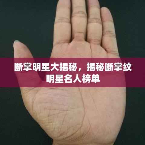 断掌明星大揭秘,揭秘断掌纹明星名人榜单